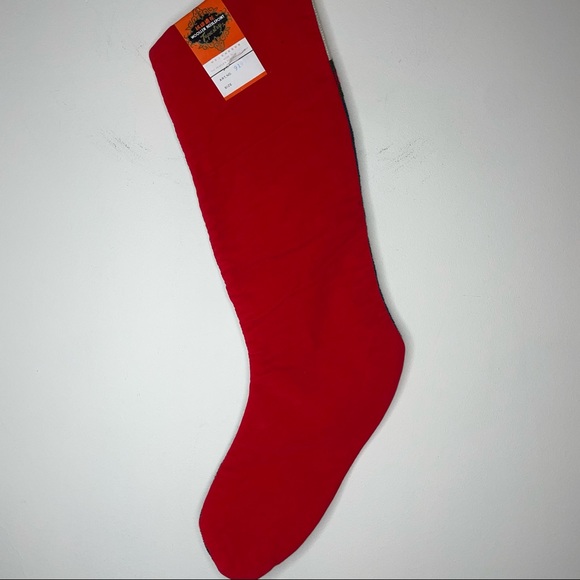 Vintage Christmas Stocking Santa Wool Needlepoint Cotton Backing - Picture 5 of 13